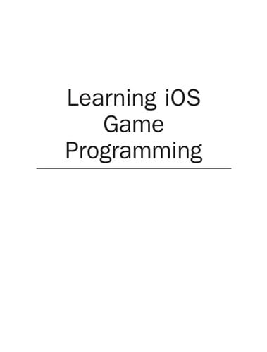 Learning iOS game programming