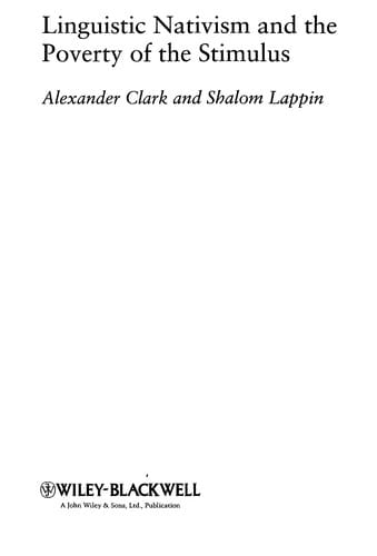 Linguistic nativism and the poverty of the stimulus