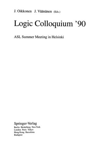 Logic Colloquium '90