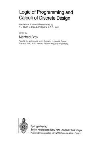 Logic of Programming and Calculi of Discrete Design