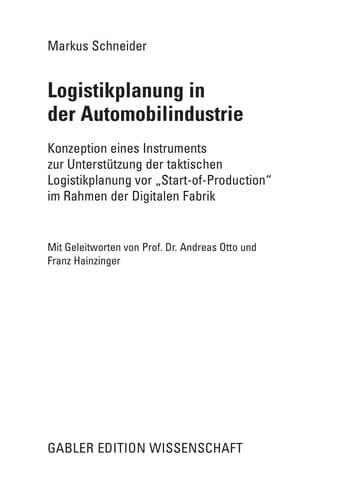 Logistikplanung in der Automobilindustrie