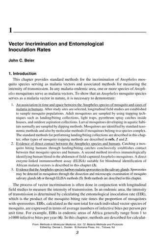 Malaria methods and protocols