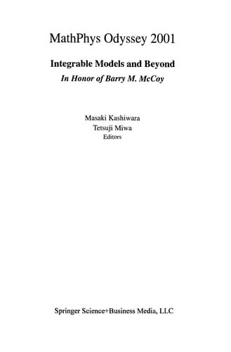 MathPhys odyssey 2001