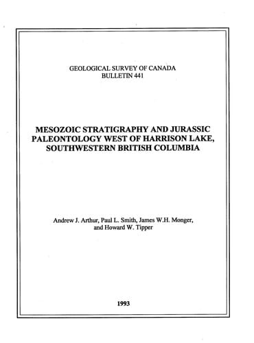 Mesozoic stratigraphy and Jurassic paleontology west of Harrison Lake, southwestern British Columbia