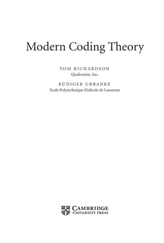 Modern coding theory
