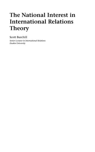 NATIONAL INTEREST IN INTERNATIONAL RELATIONS THEORY