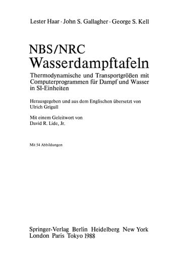 NBS/NRC Wasserdampftafeln