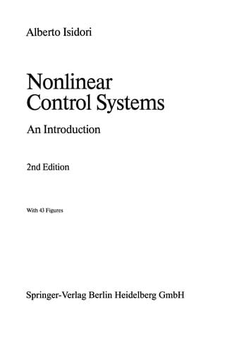 Nonlinear Control Systems