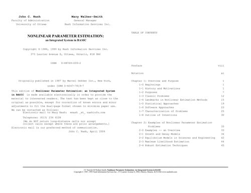 Nonlinear parameter estimation