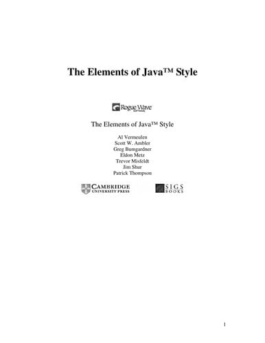 The elements of Java style