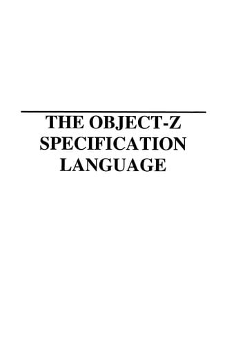 The Object-Z Specification Language