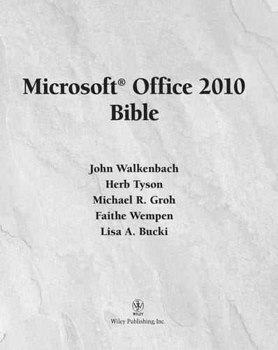 Microsoft Office 2010 bible