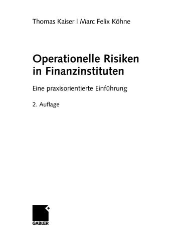 Operationelle Risiken in Finanzinstituten