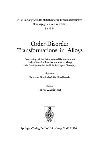 Order-Disorder Transformations in Alloys