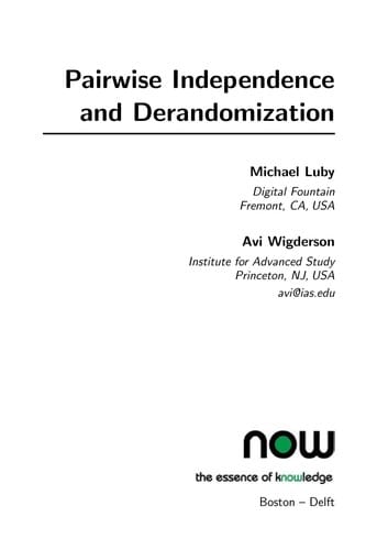 Pairwise independence and derandomization