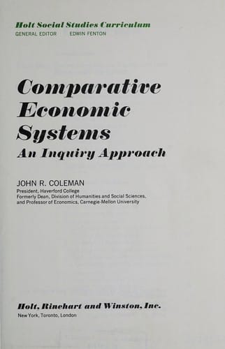 Comparative economic systems