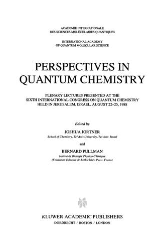 Perspectives in Quantum Chemistry