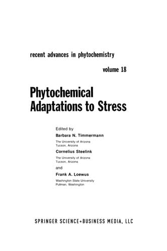 Phytochemical Adaptations to Stress