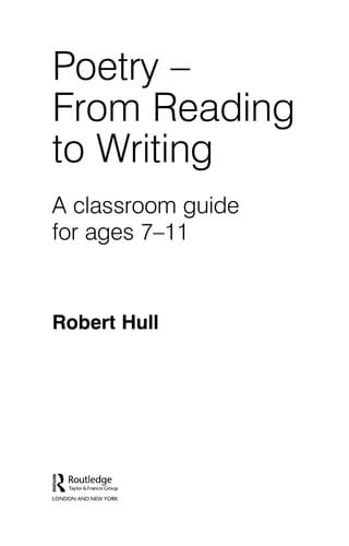 Poetry--from reading to writing