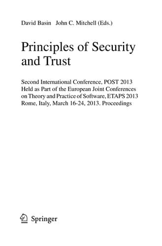 Principles of Security and Trust