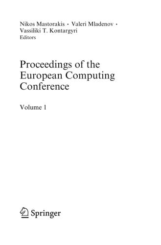Proceedings of the European Computing Conference