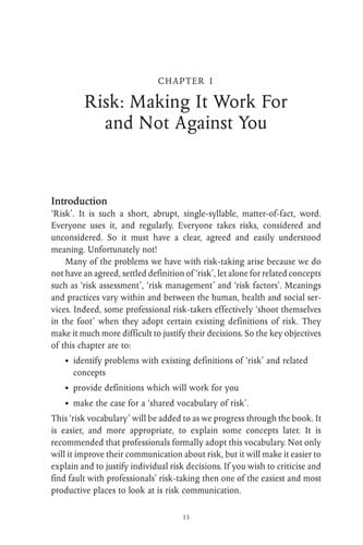 Professional risk and working with people