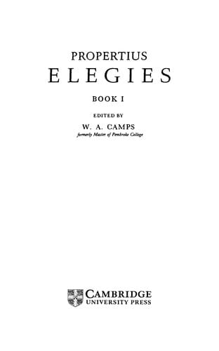 Elegies, book 1