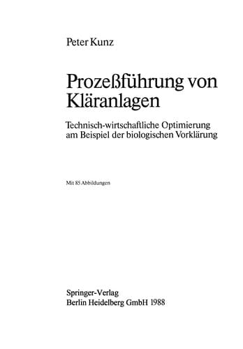 Prozeßführung von Kläranlagen