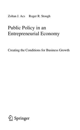 Public policy in an entrepreneurial economy