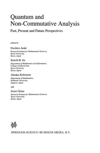 Quantum and Non-Commutative Analysis