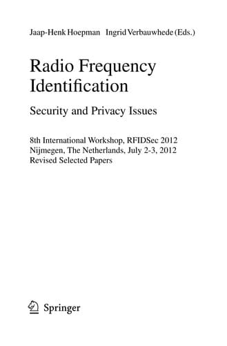 Radio Frequency Identification. Security and Privacy Issues