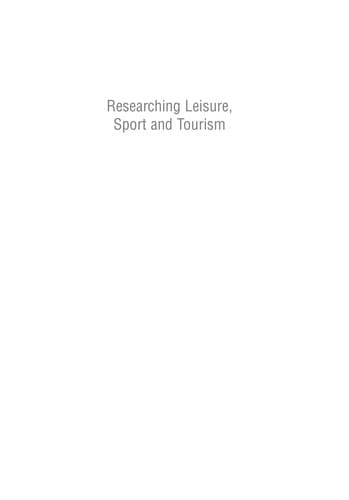 Researching leisure, sport and tourism