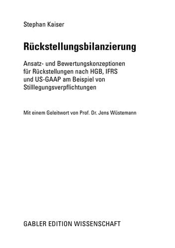 Rückstellungsbilanzierung