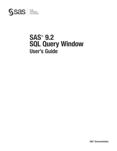 SAS 9.2 SQL Query window