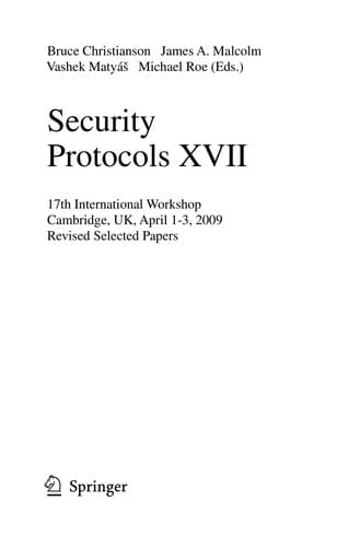 Security Protocols XVII