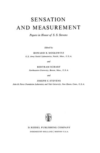 Sensation and Measurement