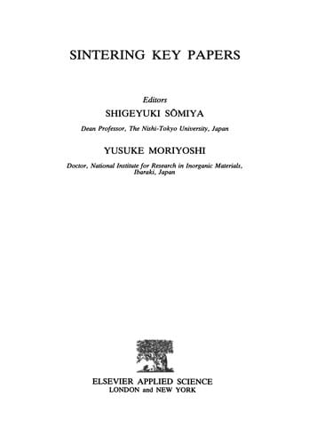 Sintering Key Papers