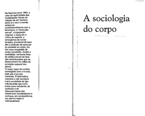A sociologia do corpo