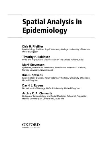 Spatial analysis in epidemiology