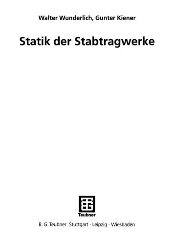 Statik der Stabtragwerke