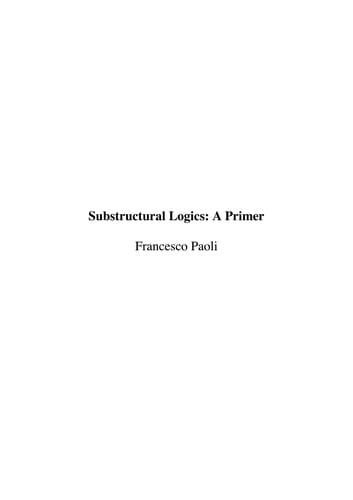 Substructural logics