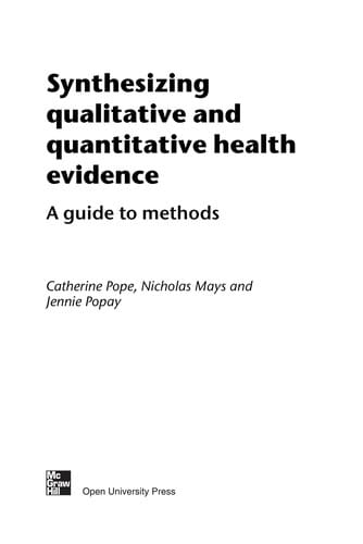 Synthesizing qualitative and quantitative health evidence