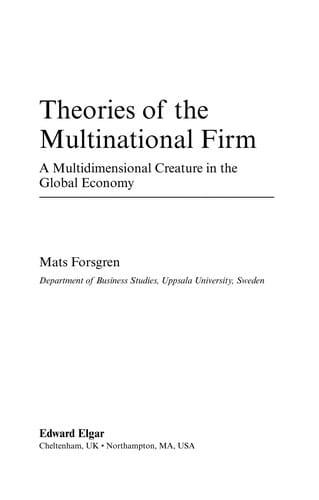 Theories of the multinational firm