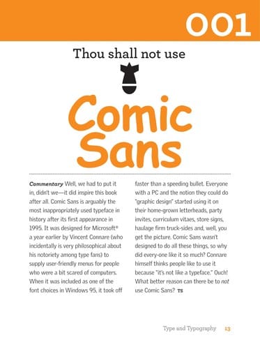 Thou shall not use comic sans