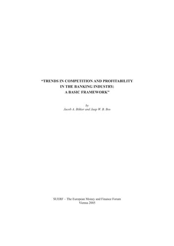 Trends in competition and profitability in the banking industry