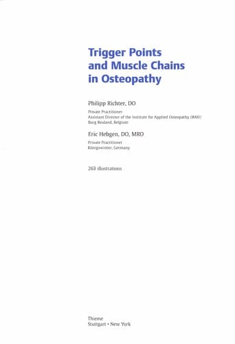 Trigger points and muscle chains in osteopathy