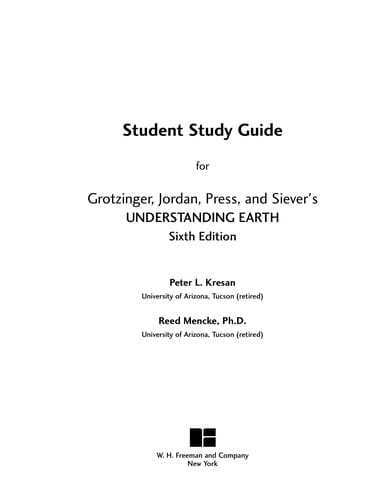 Understanding earth Student Study Guide
