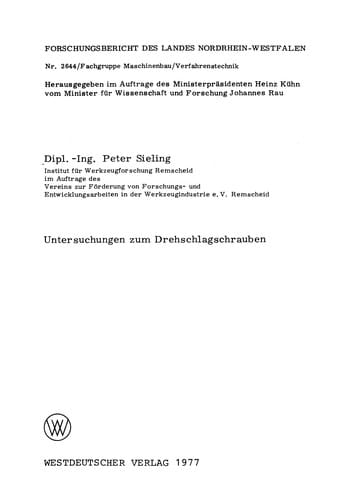 Untersuchungen zum Drehschlagschrauben