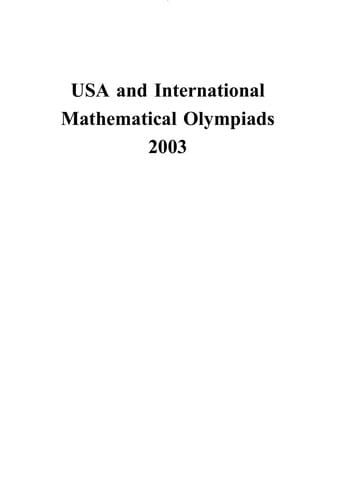 USA and International Mathematical Olympiads, 2003