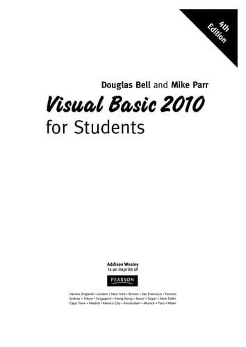 Visual Basic 2010 for students